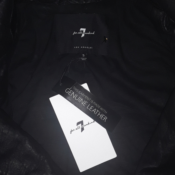 NWT:7 FOR ALL MANKIND GENUINE LEATHER JACKET SZ:SM - Picture 2 of 4